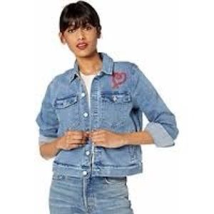J.Crew Mercantile Cropped Embroidered Denim Jacket